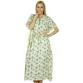 thumbnail image 1 of Bimba Femme Longue Maxi Kaftan Floral Blanc Coton Caftan Robe Florale, 1 of 6