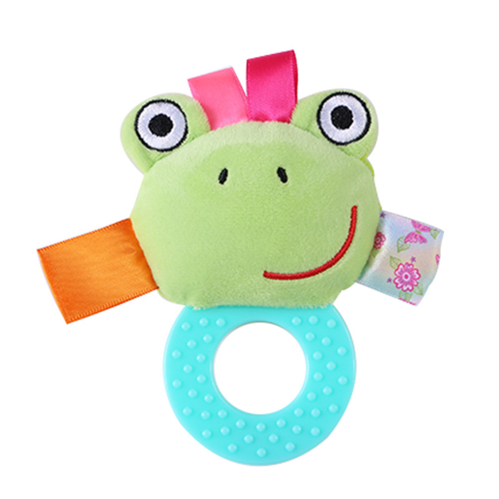 Animal Hand Bells Teether Rattle Doll Plush Baby Rattles Toys Infant