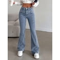 thumbnail image 3 of EMMIOL Women's Y2K High Waist Flare Jeans,Vintage American Red Star Print Distressed Stretch Bootcut Denim Pants,Retro 90s Bell Bottoms Suitable for Independence Day, 3 of 8