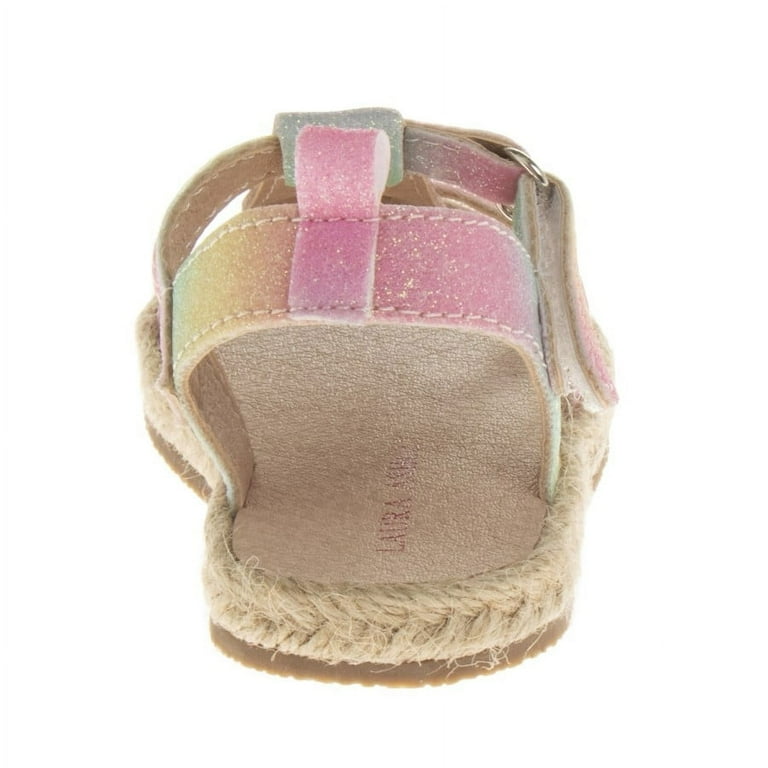 Laura Ashley Girls Buckle Hook and Loop Footbed Sandals (Toddler