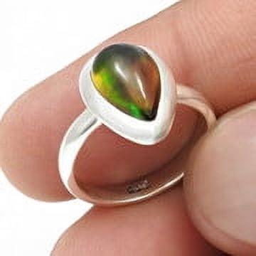 Natural Black Opal 925 Sterling Silver Sister Promise Band Ethnic Ring Jewelry