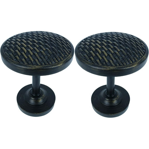 MERIVILLE Set of 2 Woven Window Drapery Medallion Holdbacks, Curtain Tiebacks, Wall Hook, Tassel Holder, Burnt Gold