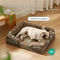 thumbnail image 3 of Cama ortopédica para perros de tamaño mediano con felpa, color marrón, 3 of 8
