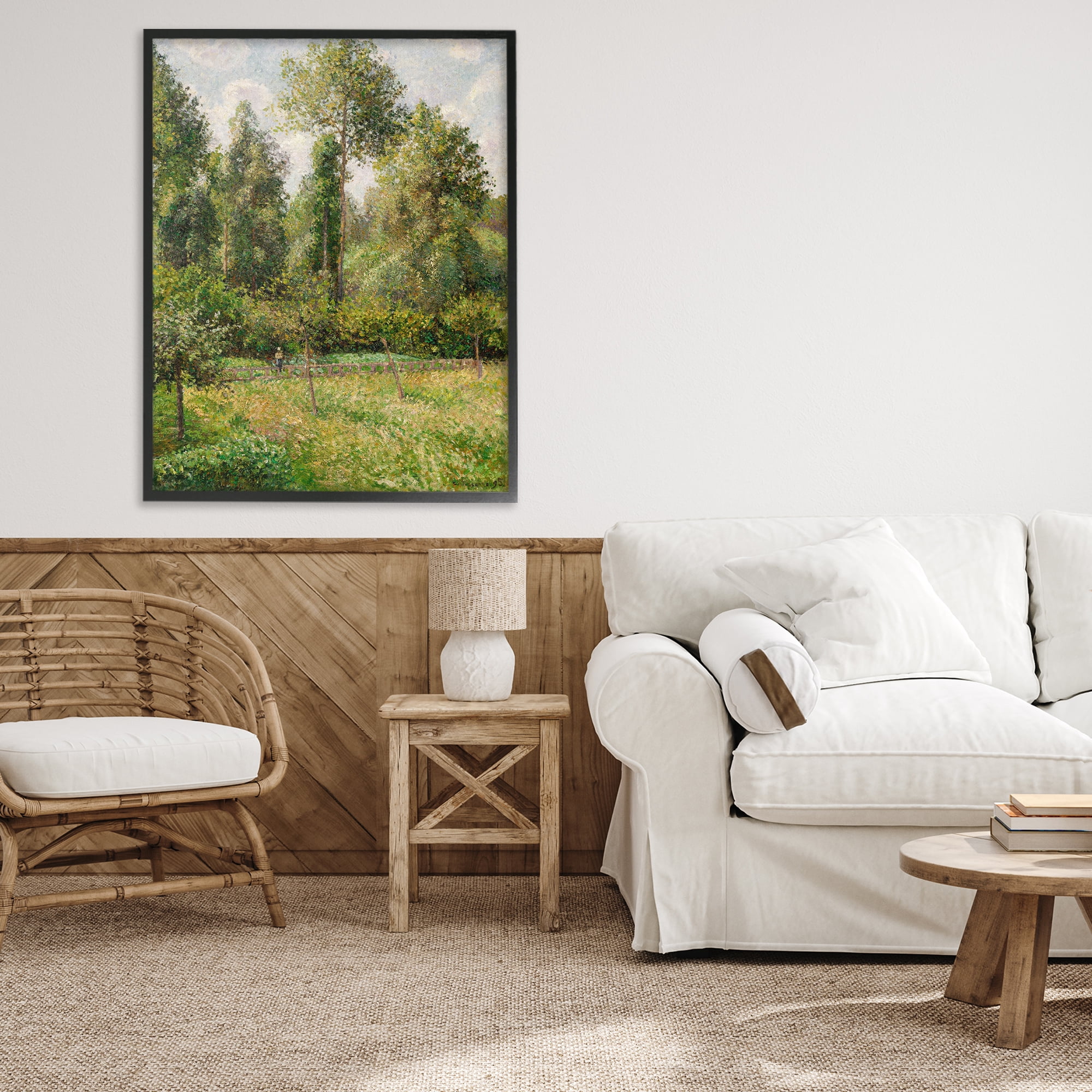 Stupell Industries Poplars Classic Landscape Black Framed Giclee Art, design by Camille Pissarro