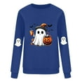 thumbnail image 4 of Neewe Womens Halloween Long Sleeve Sweatshirt Crew Neck Cute Printed Pullover Relaxed Fit Casual Tops, 4 of 4