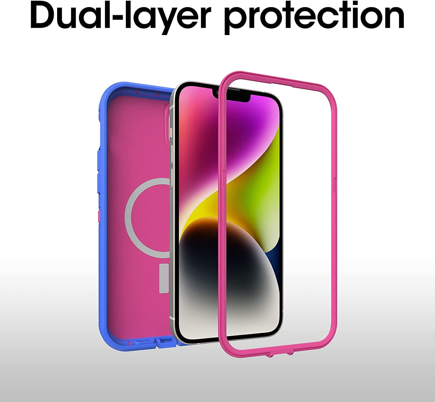 OtterBox iPhone 14 Plus (Only) - Defender Series XT Case - Blooming Lotus (Pink) - screenless - Rugged - Snaps to MagSafe - Lanyard Attachment - Non-Retail Packaging