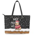 thumbnail image 2 of ZUXONGSY HO Christmas Capybara Print Handbag for Women PU Leather Laptop Tote Bag Lightweight Top Handle Tote Bag with Zippered for Dating Shopping, 2 of 6