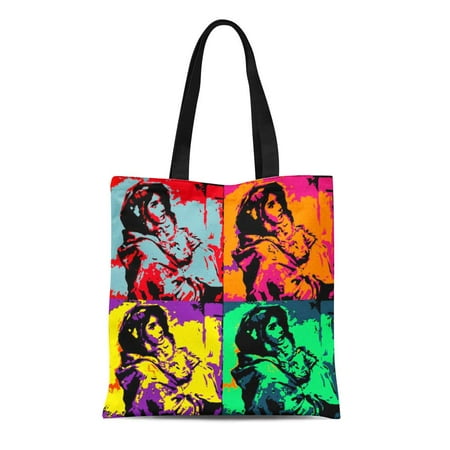 ASHLEIGH Canvas Tote Bag Joy Pop Madonna of the Mckenzie Designer Blessed Mother Reusable Handbag Shoulder Grocery Shopping