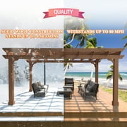 Veikous 12 × 14 عريشة خشب الأرز مع سقف مسطح وحصص أرضية للفناء الخارجي والحديقة والسطح