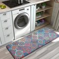 thumbnail image 3 of Red Floral Square Pattern Kitchen Rug Mat,Kitchen Runner Rugs Non Skid Washable,Decorative Kitchen Floor Mats for Kitchen,Sink,Laundry,17"x47.2", 3 of 7