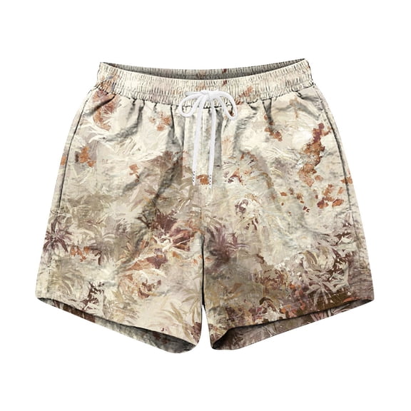 Mens Camo Athletic Shorts Jogger Drawstring Hiking Camo Cargo Shorts Workout Mesh Camo Lightweight Shorts Yellow 2XL