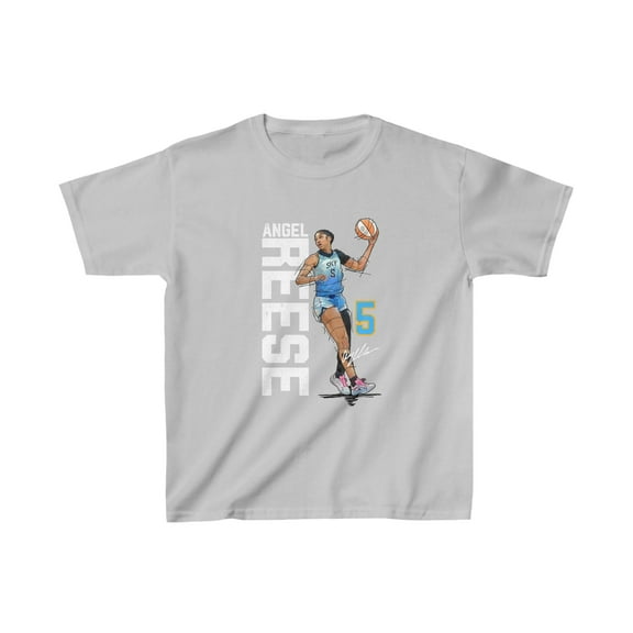 Angel Reese #5 Women Basketball Cartoon Kids Cotton Tee