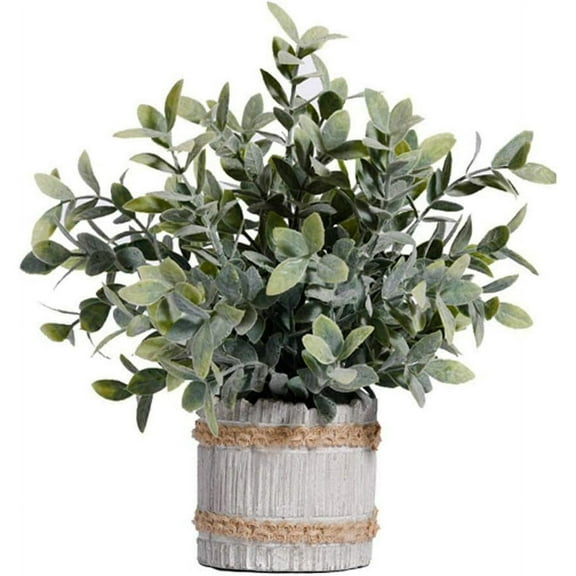 Nvzi Small Potted Artificial Plants Plastic Fake Greenery Topiary Shrubs