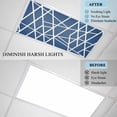 thumbnail image 4 of 2 Pack Modern Themed Fluorescent Light Covers for Ceiling Lights Irregular Blue Shapes White Lines Pattern Magnetic Ceiling Light Covers Overhead Light Filters for Office Classroom Home, 4 of 9