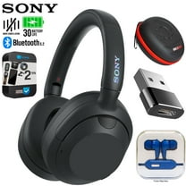 Sony WHULT900N/B ULT WEAR Wireless Noise Canceling Headphones - Black Bundle with 2 YR CPS Enhanced Protection Pack, Mizco Travelocity In-Ear Headphone, Deco Gear Hard Case and Type C Adapter