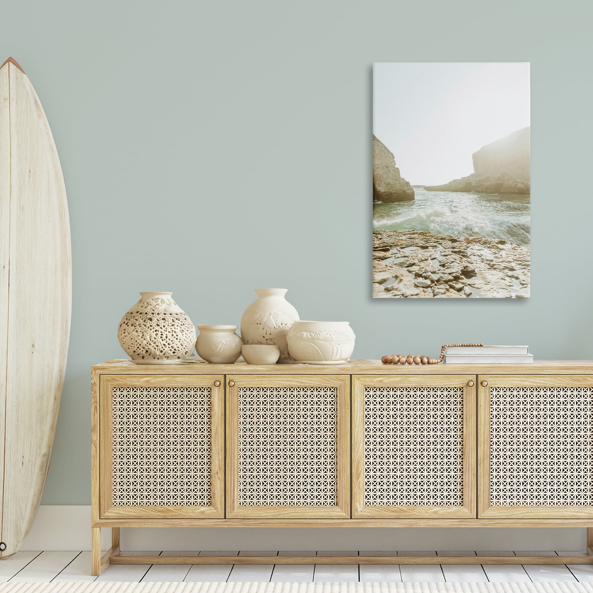 Stupell Industries Rocky Beach Cove Landscape Photography Gallery Wrapped Canvas Art Print Wall Art, 30 x 45