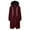 Burgundy, variant on IROINNID Zip Up Jacket for Women Solid Color Winter Casual Zip Up Long Sleeve Hooded Outerwear with Pocket,Burgundy