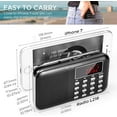 thumbnail image 3 of Portable AM FM Radio Rechargeable Battery Operated SW Radio with Big Button, Digital Tuning, Auto Save, USB Flash Drive TF Card AUX Input MP3 Player, 3 of 6