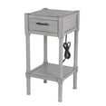 thumbnail image 1 of Privilege Dove Gray 1 Drawer Accent End Table With USB And AC Out 28610, 1 of 1