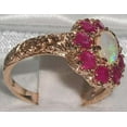 thumbnail image 3 of LBG British Made 10k Rose Gold Opal & Ruby ring Womens Statement Ring - 33 size options - Size 11.75, 3 of 5