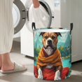 thumbnail image 6 of KLL Meditating French Bulldog Waterproof Foldable Laundry Hamper Bucket with Handles for Storage Bin,Kids Room,Home Organizer (Medium ), 6 of 7