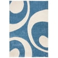 thumbnail image 2 of SAFAVIEH Florida Mirabelle Geometric Shag Area Rug, Blue/Ivory, 5'3" x 7'6", 2 of 9