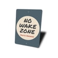 thumbnail image 4 of No Wake Zone Novelty Sign, Metal Wall Decor - 10x14 inches, 4 of 4