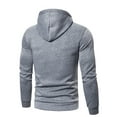 thumbnail image 2 of Labakihah Hoodies for Men Men's Sweater Solid Color Loose Large Size Hooded Sweater Top Grey, 2 of 6