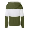 thumbnail image 3 of Womens Zip Up Hoodies Color Block Sweatshirt Women Loose Hooded Tops Fall Lightweight Long Sleeve Jacket with Pockets Casual Fashion Hoodie Sweat Top Outwear Streetwear army green XXL, 3 of 3