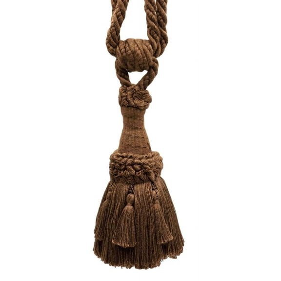 DECOPRO Beautifully Handcrafted Curtain & Drapery Tassel Tieback with Matte Finish, Tassel Length 6" (15cm), Spread 30" (76cm) # TBEMP6, Espresso Brown #E29 (Dark Brown) Sold Individually