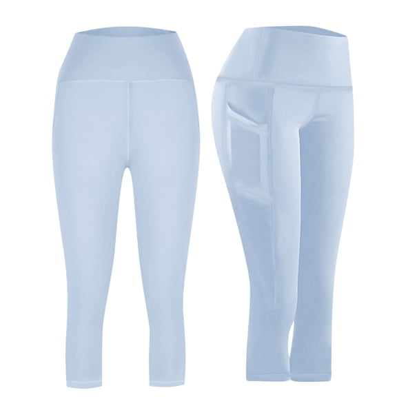 Gfyviroh Women Capri Leggings High Waist Butt Lifting Yoga Pants with Pockets Lightweight Stretch Workout Capri Pants