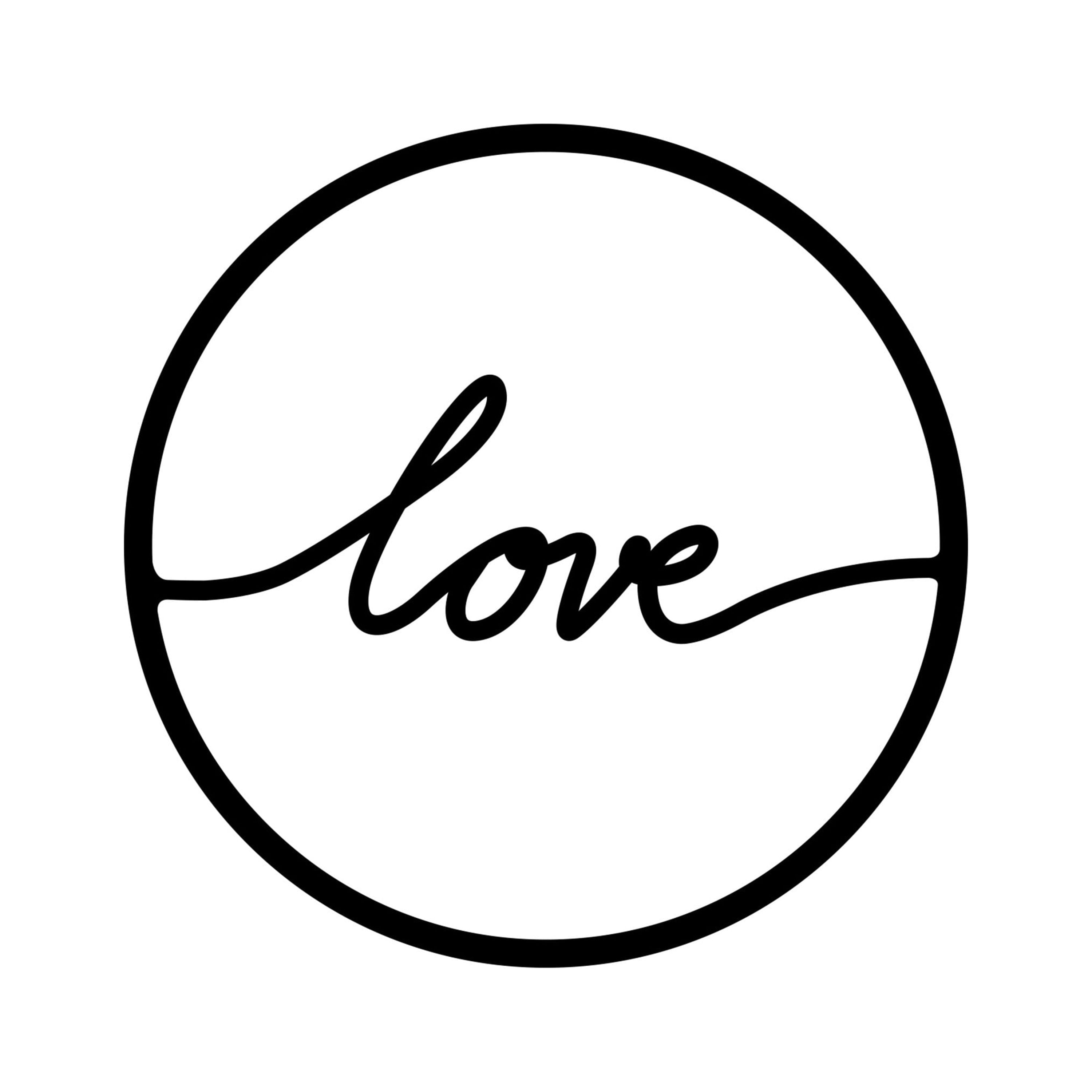 Ada Home Decor Furniture Black Circle Love Modern Metal Wall Art