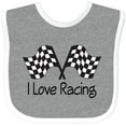 thumbnail image 3 of Inktastic I Love Racing Boys or Girls Baby Bib, 3 of 4