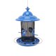 thumbnail image 4 of Desiderio Comedero para pájaros, alimentador automático de semillas colgantes de acero inoxidable a prueba de lluvia con múltiples puertos para perchas para exteriores, azul, 4 of 6