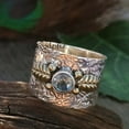 thumbnail image 2 of Blue Topaz Spinner Ring | Spinning Band Ring | Blue Topaz Ring | Anxiety Ring | Worry Ring | Boho Ring |Spinner Ring |Statement Ring For Her, 2 of 9