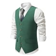 thumbnail image 2 of Fozruso Mens Fashion Stripes Retro Casual Suit Vest, 2 of 3