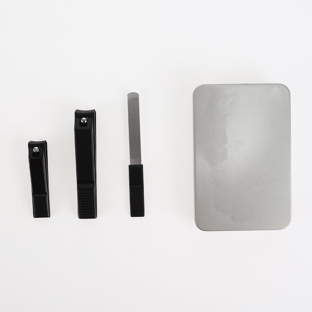 1 Set de Cortauñas Plegable y Portátil, Cortauñas para Mujeres y Hombres, Color Negro