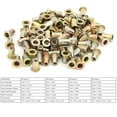 thumbnail image 4 of Color Zinc Plated Nutsert Flat Head Threaded Nutsert Kit Fastener Rivet Nut Hardware Accessories 100Pcs Rivet Nut Color Zinc Plated Flat Head Threaded Nutsert Kit Hardware, 4 of 8
