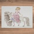 thumbnail image 3 of Ambesonne Feminine Jigsaw Puzzle, Cartoon on White Horse, Heirloom-Quality Fun Activity for Family Durable Cardboard, 1000 pcs, Cream Pink, 3 of 5