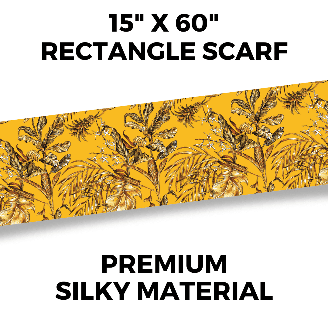 Broadus Collection Scarf by Shante & Snoop Dogg for All Ages, 60" x 15" Headwrap, Golden Tropics