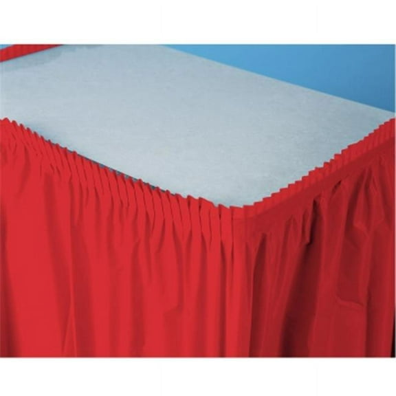 Classic Red 14' x 29" Plastic Tableskirts 3 Count