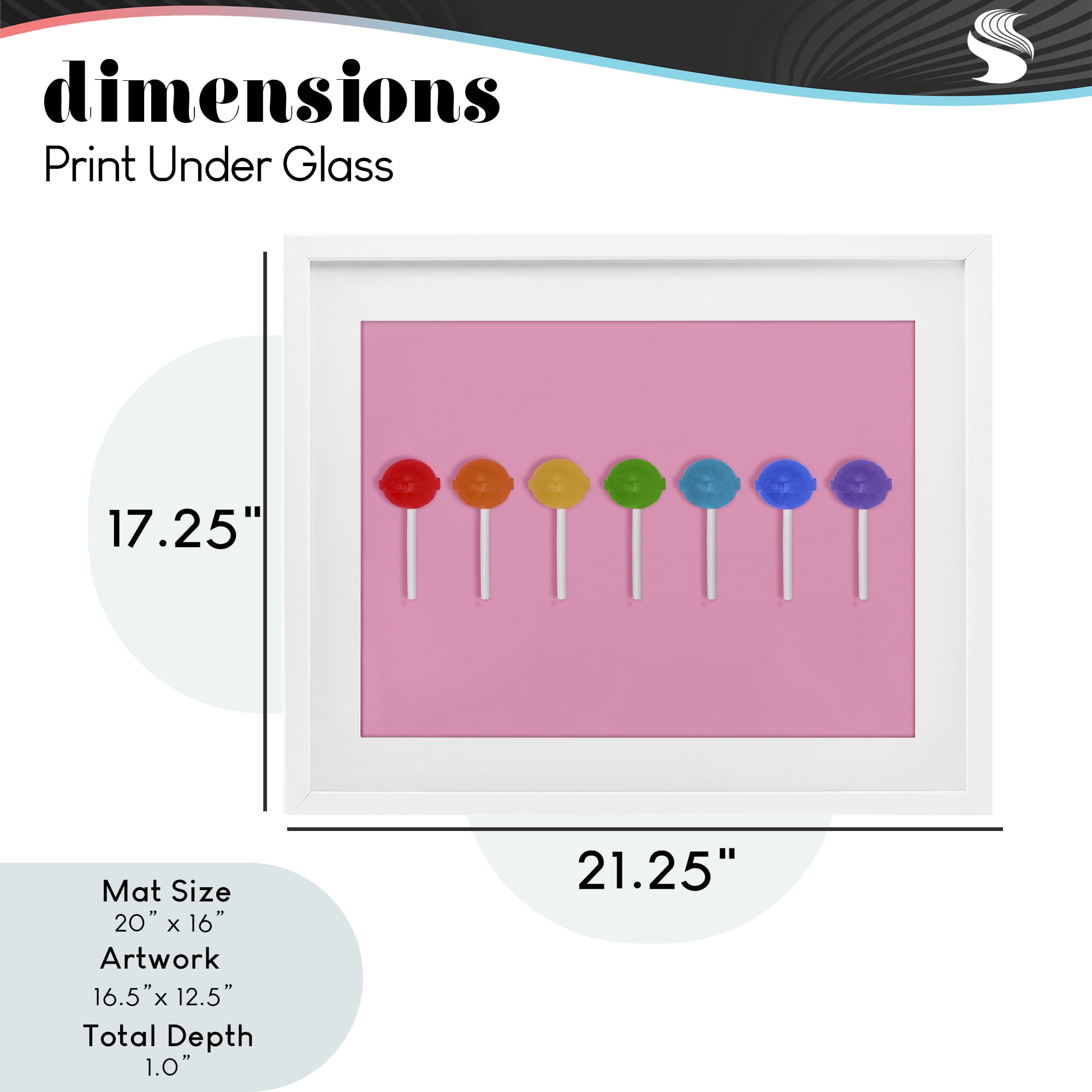 Stupell Industries Row of Rainbow Lollipops White Framed Print Under Glass, design by LISH Creative