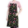thumbnail image 5 of Pioneer Flower Floral Print Pattern Apron for Women and Men, Cotton Linen Waterproof with Pockets, Adjustable, 33x27 Inch for Kitchen, Gardening, BBQ, Salon, 5 of 6