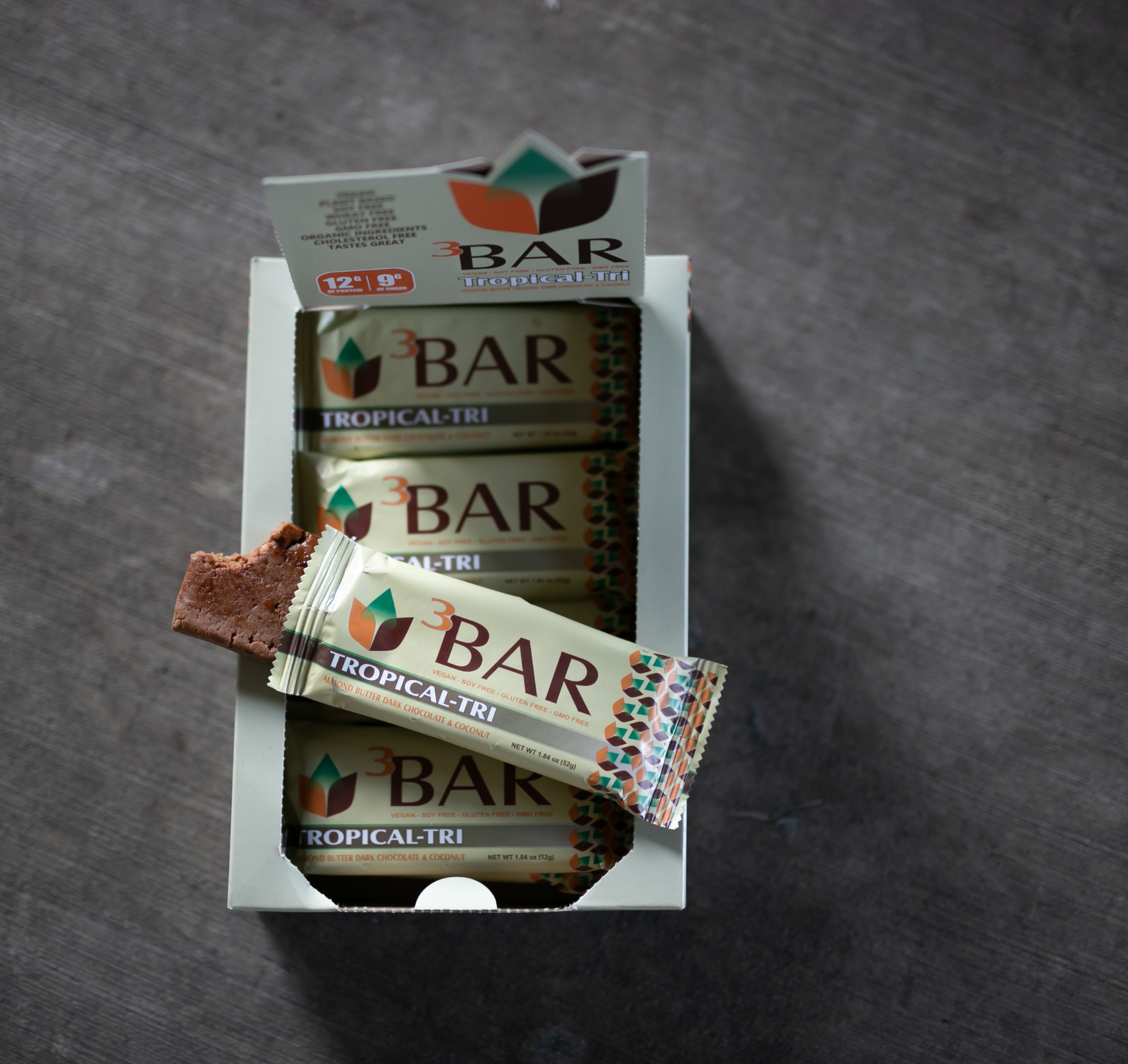 3BAR Energy Bar Tropical Tri Protein Bar 12 Pack