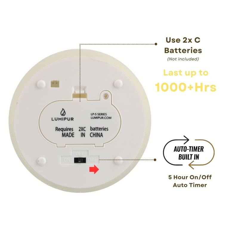 LumiPur Signature Natural Glow Bougie Pilier En Cire LED Sans Flamme Vacillante (8,9 X 17,8 Cm, Blanc Lin