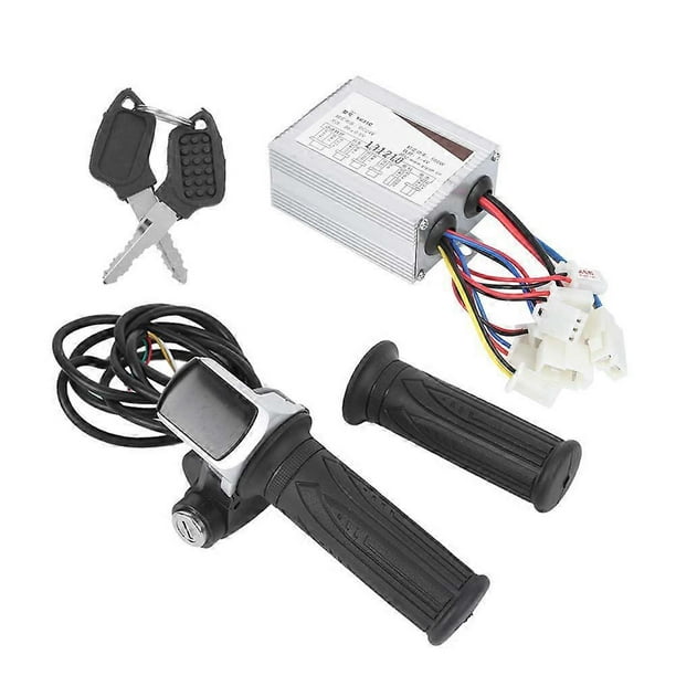 24V 500W Electric Bicycle Throttle Handle Brushed Controller Accessory with 9 Indicator Lights and Lock