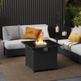 thumbnail image 2 of Costway 32.5" Propane Fire Pit Table Outdoor Wicker Gas Firepit with Stainless Steel Burner Black, 2 of 10
