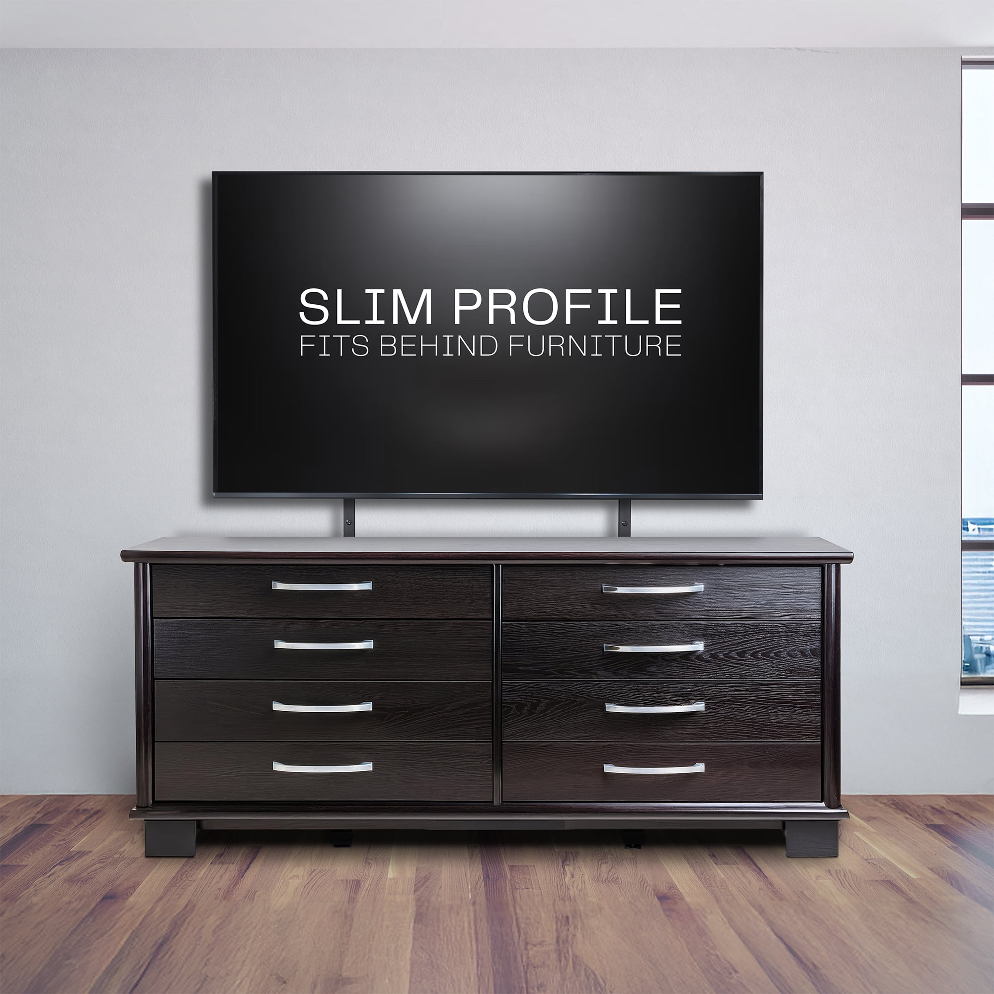 VIVO Black Heavy Duty 100" TV Screen Floor Stand with Storage Shelf