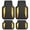 Black/Gold, variant on Motor Trend ChromeTech Car Floor Mats Full Set - Durable Rubber Floor Mats for Cars with Two Tone Accent, All Weather Interior Protection for Front and Rear with Non-Slip Backing, Black & Pink