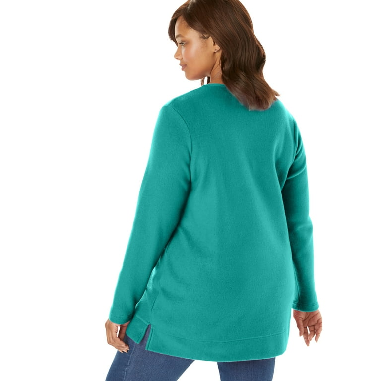 Woman Within Women's Plus Size Sherpa Sweatshirt Sweatshirt